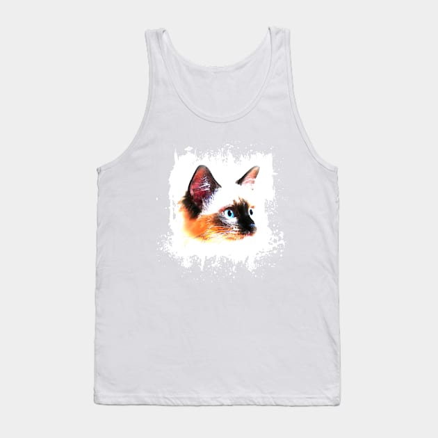 Siamese Cat Blue Eyes Tank Top by PhotoArts